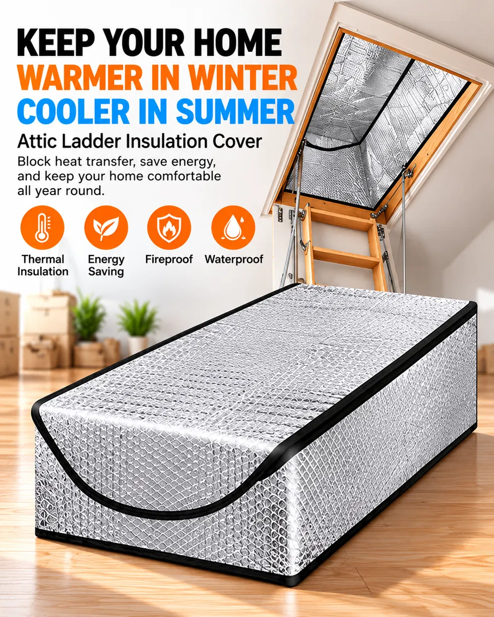 🎃Halloween Deal 50% OFF! Attic Stair Insulation Cover with Zipper Access – Blocks Cold Drafts, Attic Heat & Dust | Fits Openings up to 25" x 54", 11" Tall