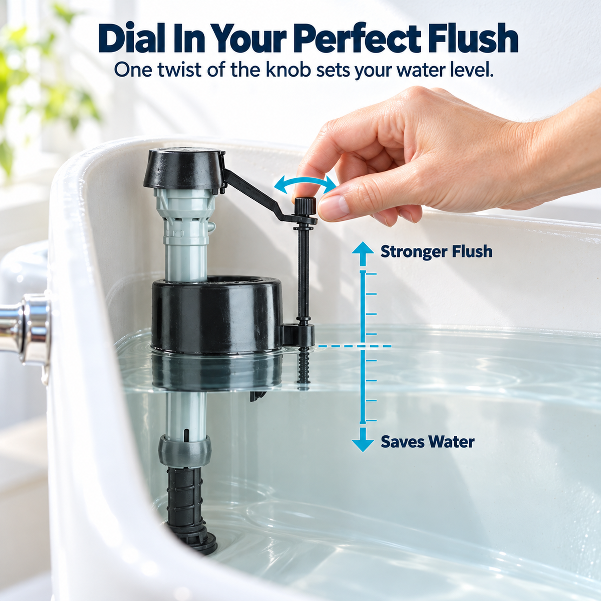 Fluidmaster 400H Universal Toilet Fill Valve – Fixes Running, Noisy & Slow-Filling Toilets, No Plumber Needed