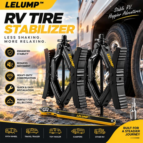 LELUMP™ RV Tire Stabilizer – X-Shaped Dual Tire Chock for Travel Trailers, Motorhomes & Campers