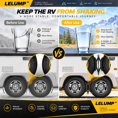 LELUMP™ RV Tire Stabilizer – X-Shaped Dual Tire Chock for Travel Trailers, Motorhomes & Campers