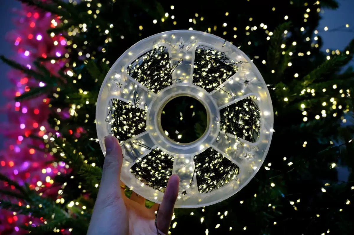 66ft 600 LED Christmas String Lights 🎄 Triple-Density Glow, Waterproof, Storage Reel