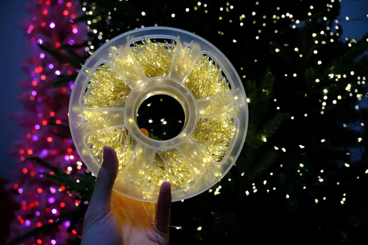 66ft 600 LED Christmas String Lights 🎄 Triple-Density Glow, Waterproof, Storage Reel