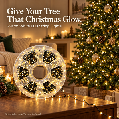 66ft 600 LED Christmas String Lights 🎄 Triple-Density Glow, Waterproof, Storage Reel