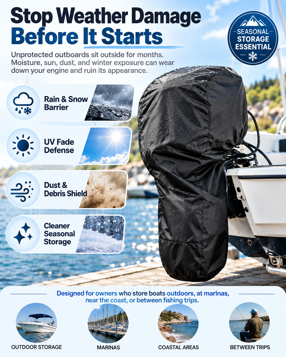 Original outdoor storage and weather protection illustration
