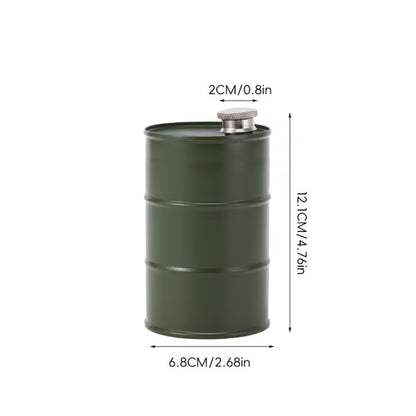 🛢️Novelty Oil‑Drum Shaped Flask | Leak‑Resistant Beverage Vessel for Auto‑Lovers & Man Cave Decor