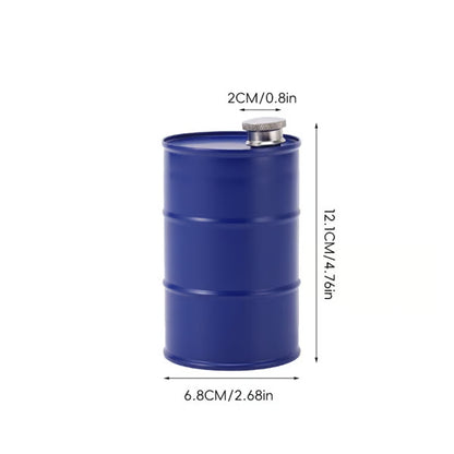 🛢️Novelty Oil‑Drum Shaped Flask | Leak‑Resistant Beverage Vessel for Auto‑Lovers & Man Cave Decor