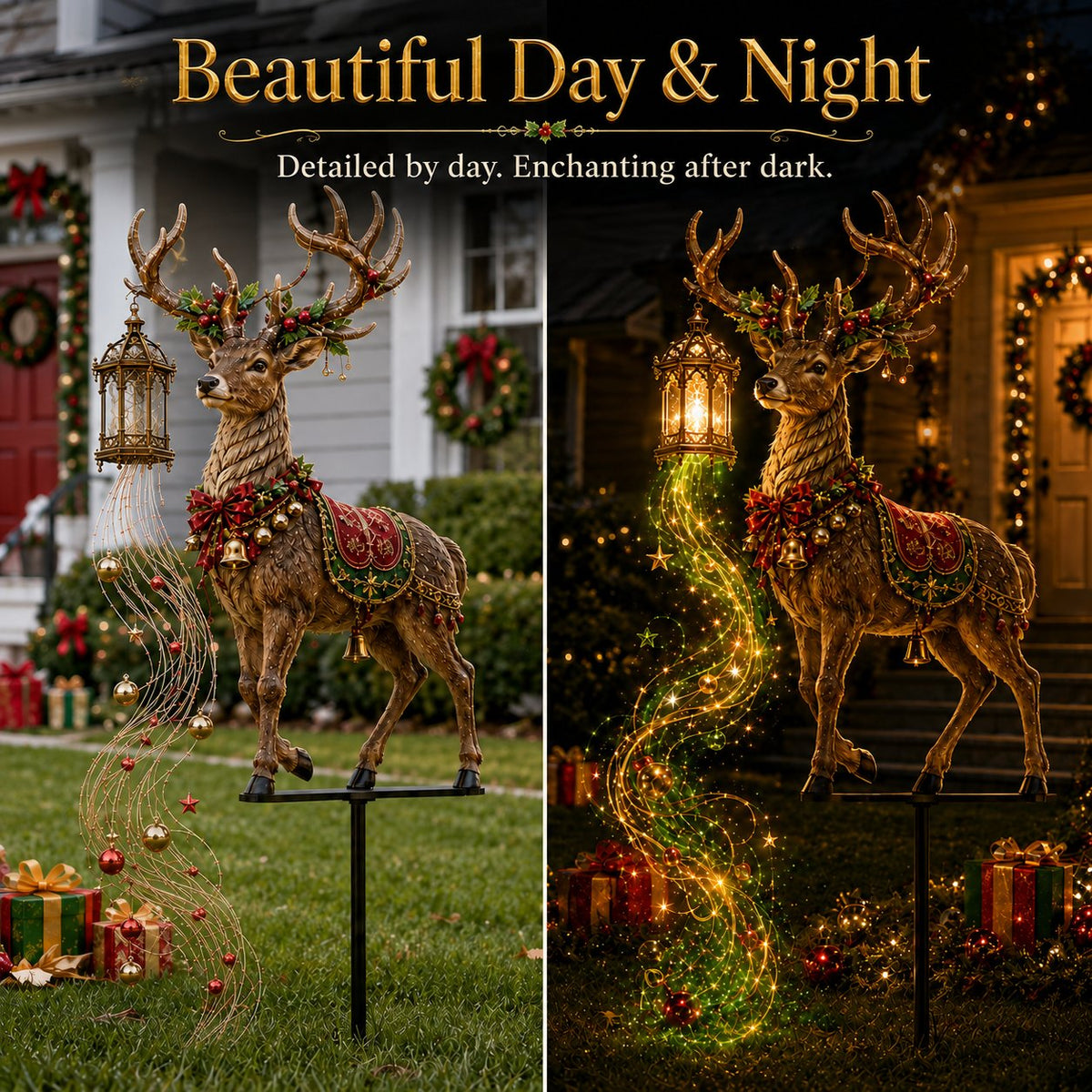 🔥Hot Sale 40% OFF🎄Light-Up Reindeer Christmas Yard Stake