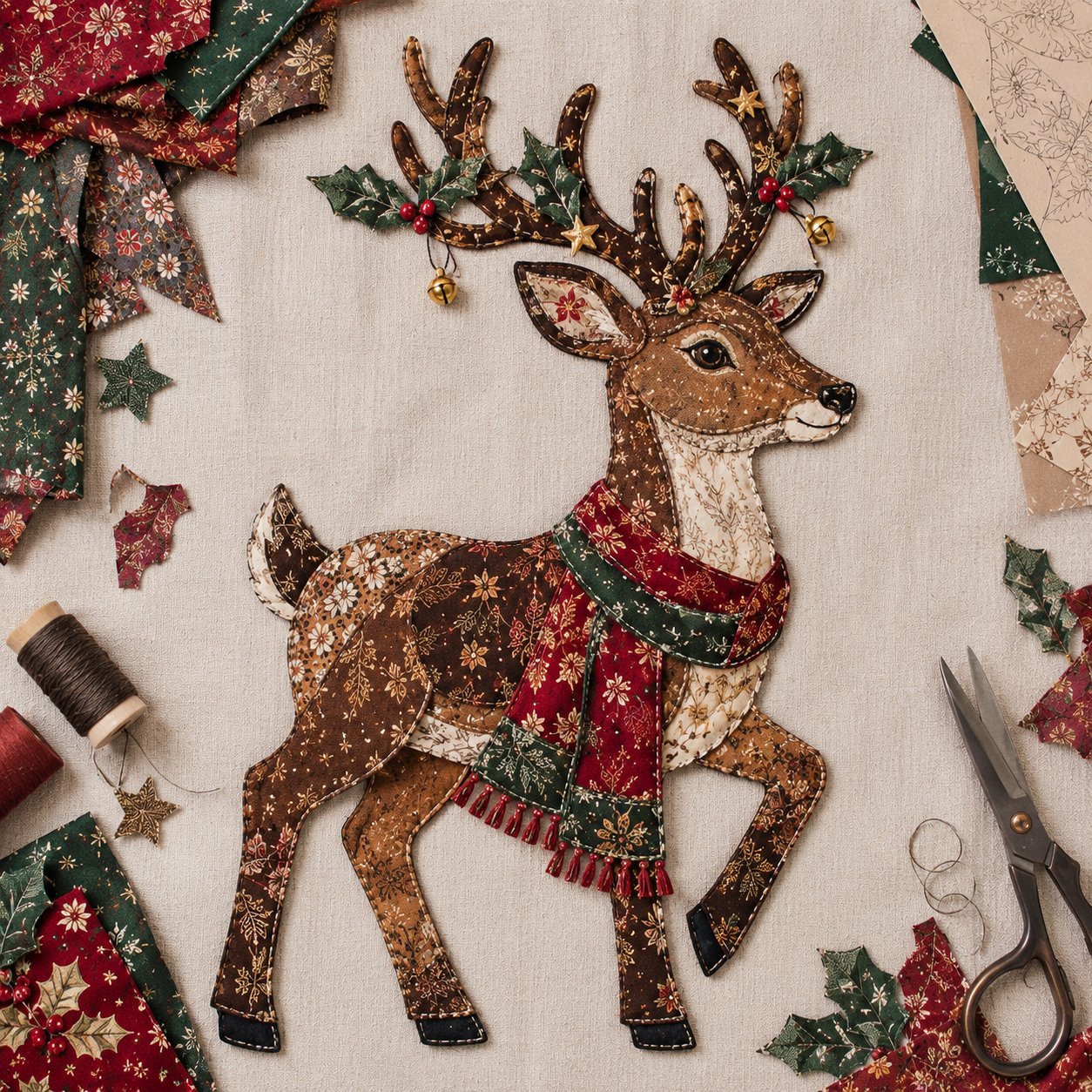 🎄🎅Christmas Patchwork Fabric DIY Decor Kit