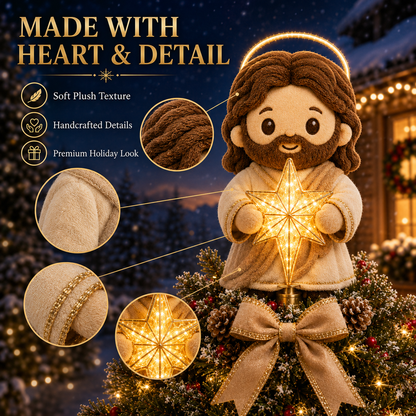 🌟🎄Cute Jesus Blessing Tree Topper – A Light of Faith for Your Christmas Tree