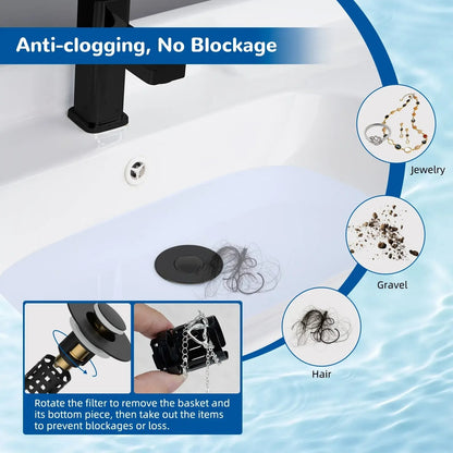 Upgraded 3-in-1 Bathroom Sink Drain Strainer Bathroom Decor Accessory