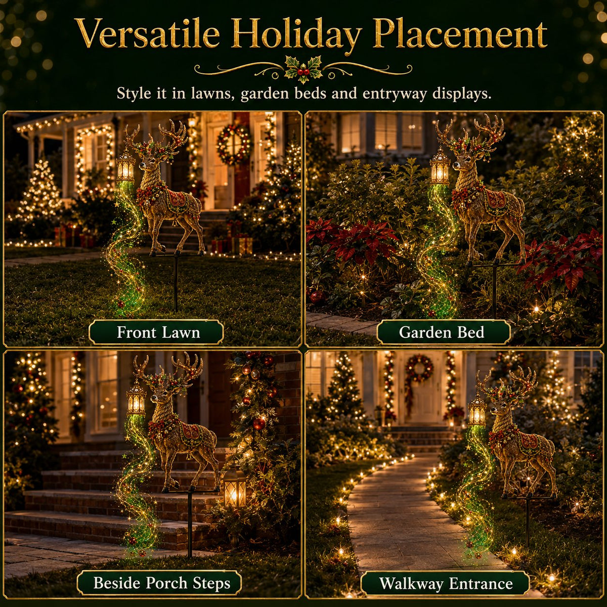 🔥Hot Sale 40% OFF🎄Light-Up Reindeer Christmas Yard Stake