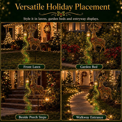 🔥Hot Sale 40% OFF🎄Light-Up Reindeer Christmas Yard Stake