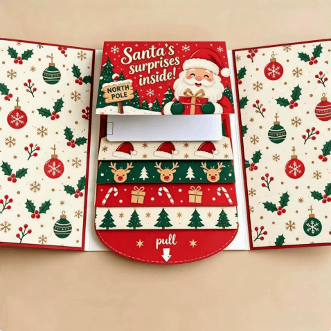 ⏰LAST DAY 50% OFF - 2026 New 🎅💳 (4PCS）Waterfall Christmas Gift Card Booklet ✨