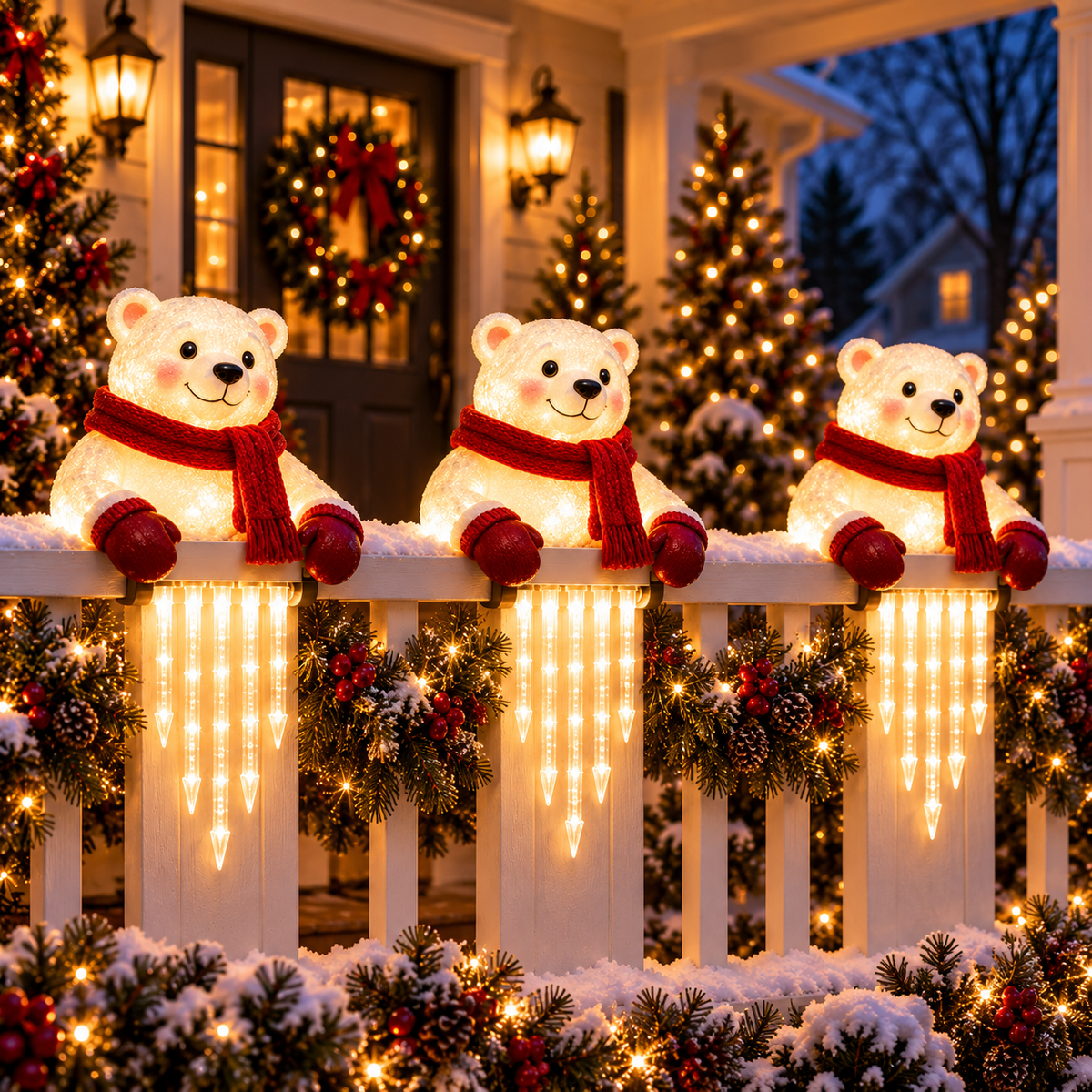 🐻🎄 Winter Light Cute Bear Icicle Light