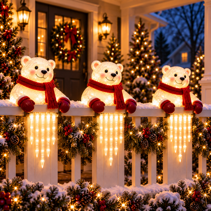 🐻🎄 Winter Light Cute Bear Icicle Light