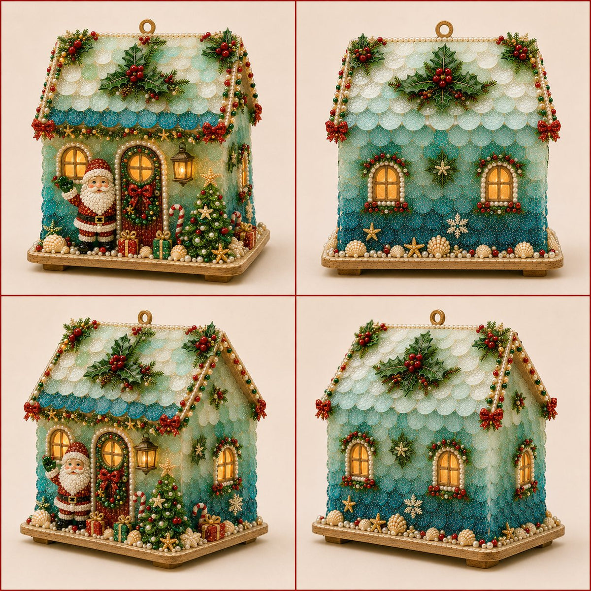 ⏳ Last Day 49% OFF – 🏡 Beginner-Friendly DIY Glowing Coastal Glass-Style Christmas Cottage Kit Collection | Complete Kit with Sea Glass-Style Pieces, Pearl Beads & Step-by-Step Guide Included 💕