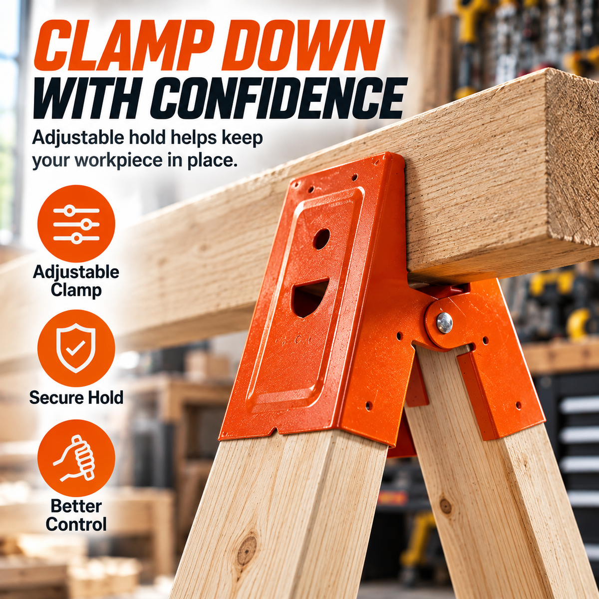🛠️Heavy Duty Sawhorse Brackets with Clamp