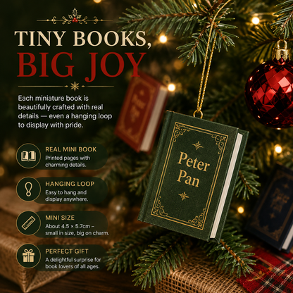 📚 25-Day Book Advent Calendar – 25 Openable Mini Book Ornaments