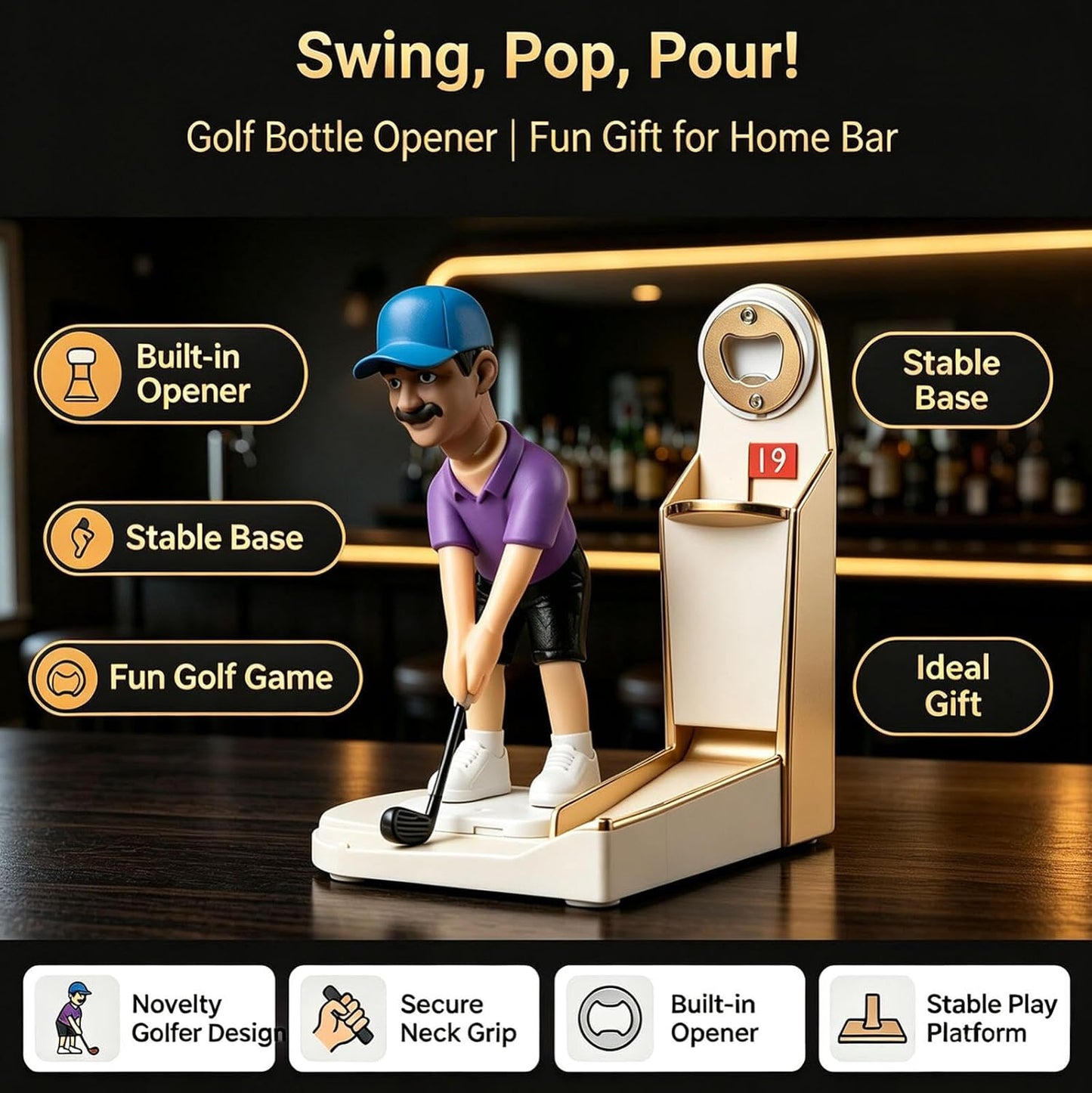 🎉Personalized Golf Bottle Opener Game
