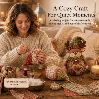 🔥Last Day 49% OFF - 🎄🎅Patchwork Fabric Doll DIY Kit | ✨Create a Cozy Handmade Character for Every Season!