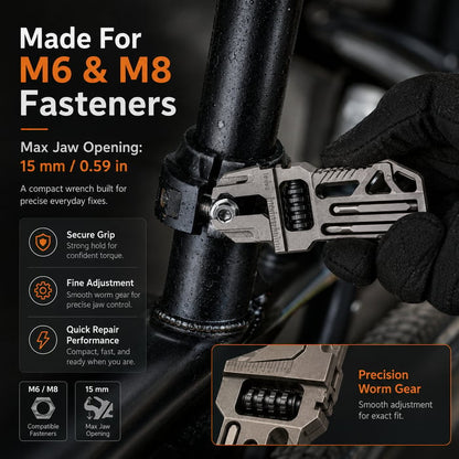 Titanium 8-in-1 Multi-Tool Keychain 8 essential tools in one pocket-sized keychain — ready to open, tighten, cut, and fix whatever the day throws at you.