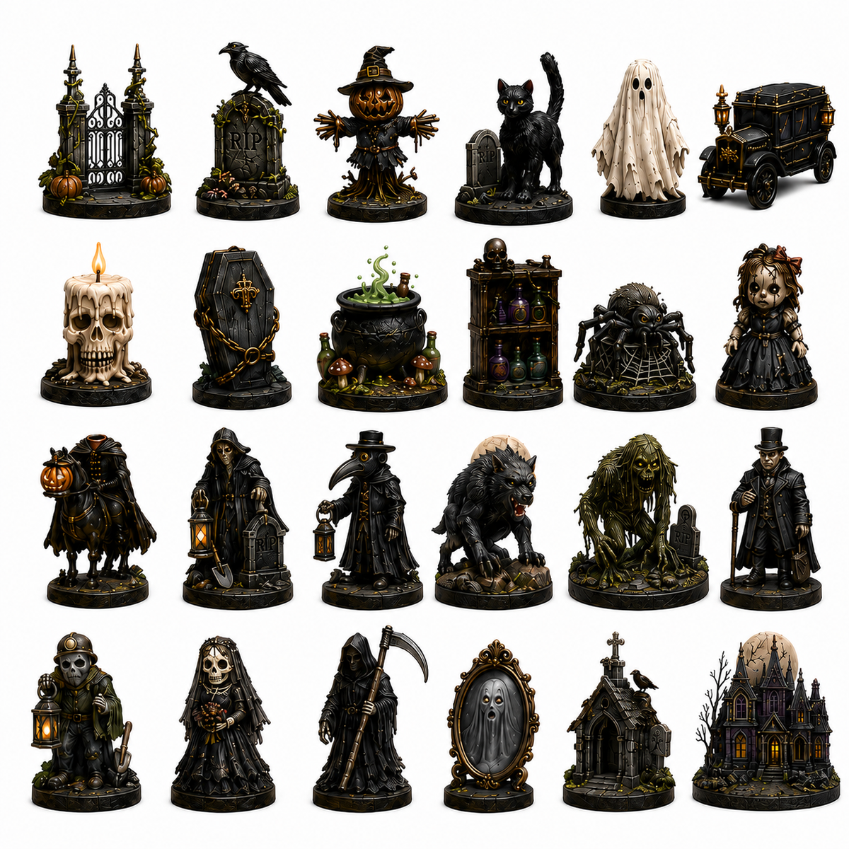 Haunted Manor Halloween Countdown Calendar 2026 – 24 Nights of Terror Gothic Miniature Collectibles