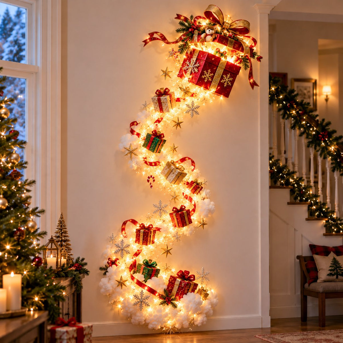 🎅 49% OFF Today Only ✨ Christmas Magic Trail Wall Light for a Festive Glow