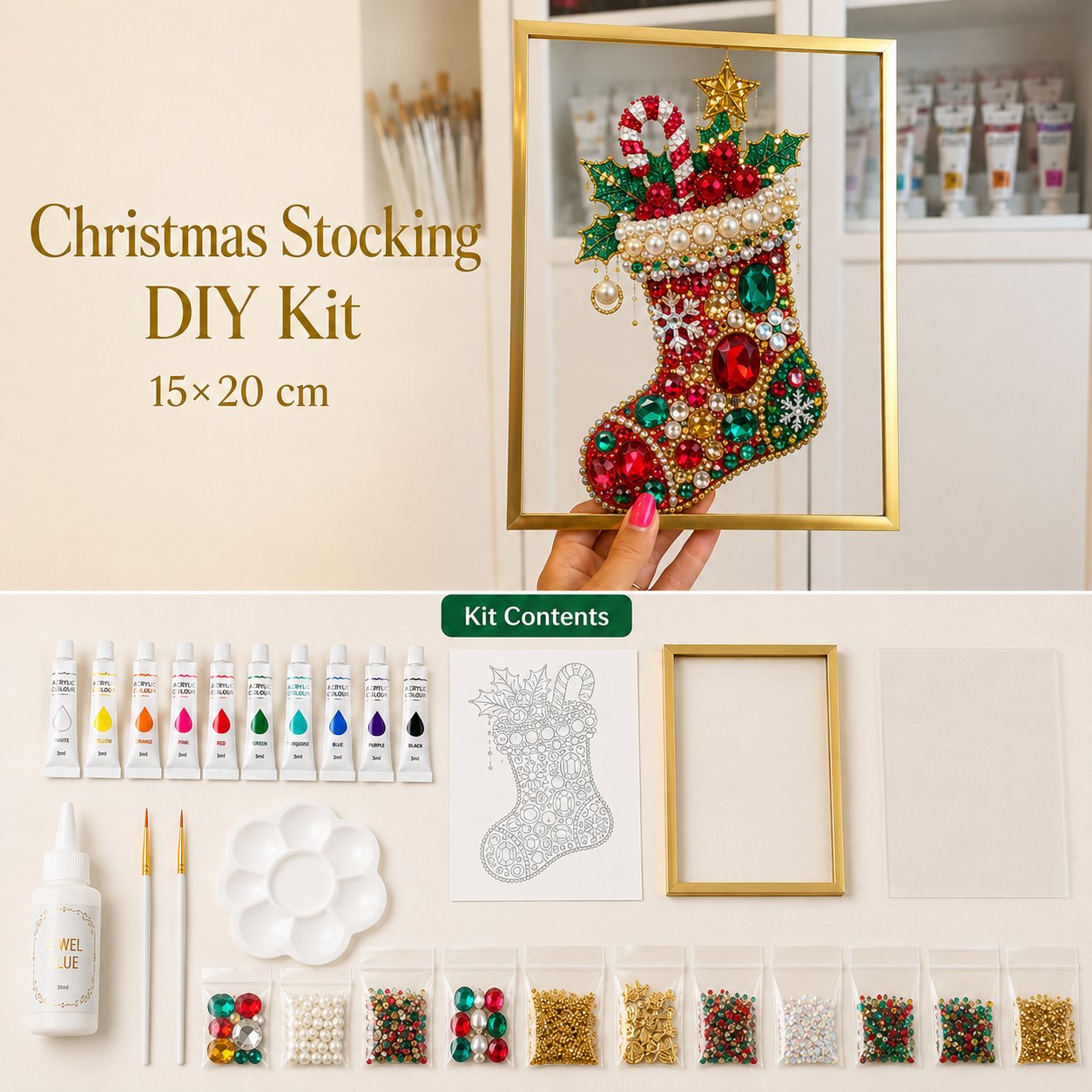 🔥 LAST DAY 49% OFF – 🎄 DIY Jeweled Christmas Tree Art Kit 💎✨
