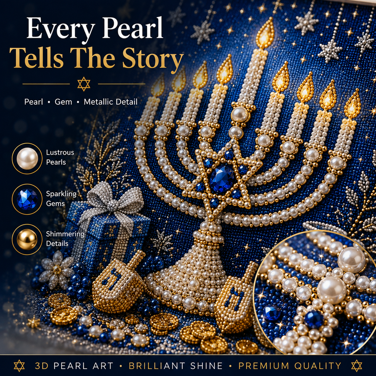 👍👍HOT SALE 50% OFF - DIY Hanukkah Pearl Art Kit🎁