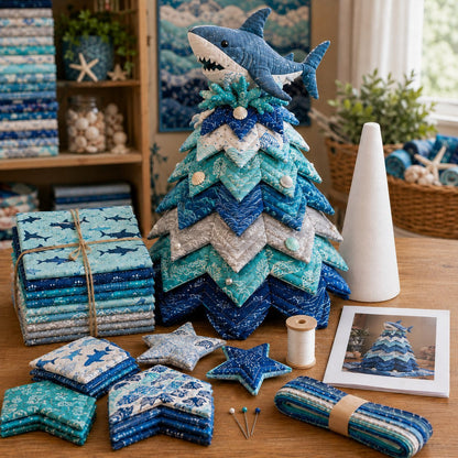 🌊 Ocean Dream Layered Fabric Art Kit – Create Your Own Coastal Decor