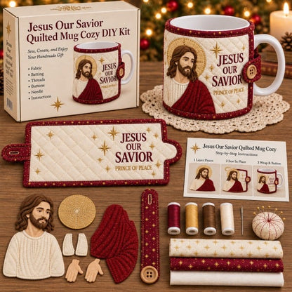 ⏳ Last Day 49% OFF – ✝️ Beginner-Friendly Christmas Faith Mug Cozy Sewing Kit💕