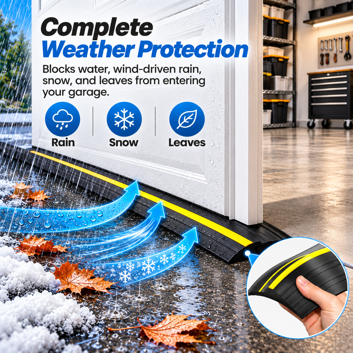 Garage Door Bottom Seal Strip,Fits All Standard Doors, Easy for DIY Homeowners