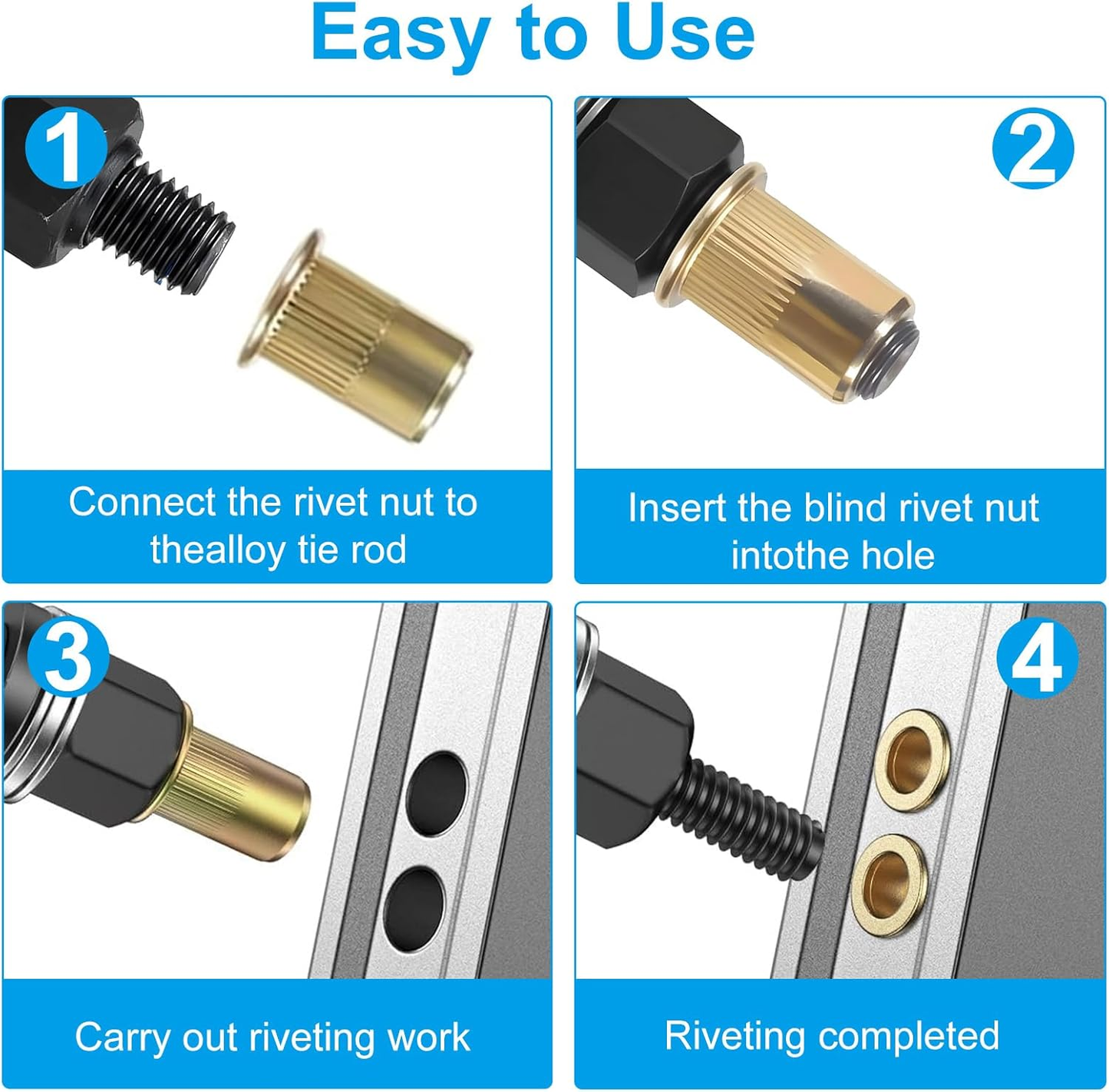 🔧 Heavy-Duty Rivet Nut Tool Kit – M3-M10