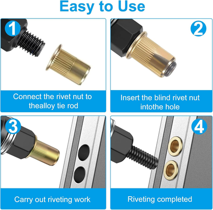 🔧 Heavy-Duty Rivet Nut Tool Kit – M3-M10