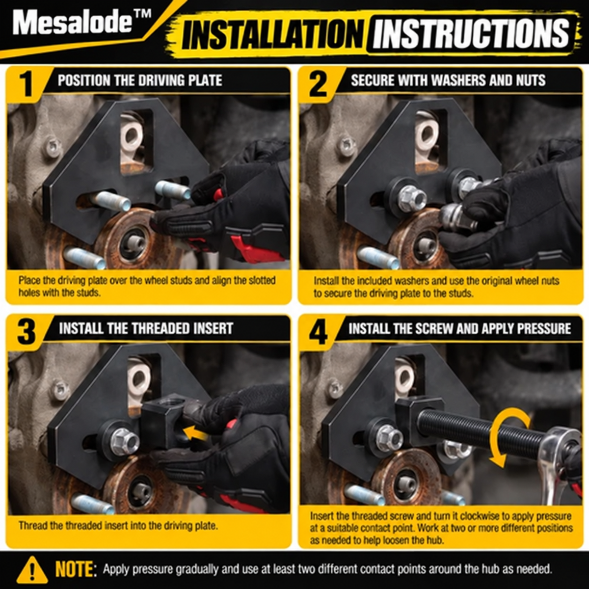 🎃Halloween Deal 50% OFF! Mesalode™ Heavy-Duty Wheel Hub Removal Tool Kit – 5, 6 & 8 Lug Hub Puller for Cars & Trucks