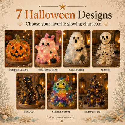 🔥😍 Last Day 49% OFF – 🎃 Beginner-Friendly DIY Lighted Sea Glass Halloween Character Kit Collection💕