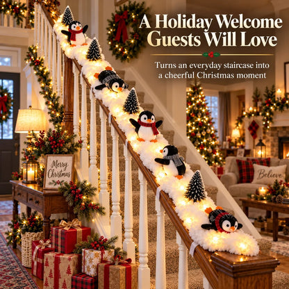 🐧 Penguin Christmas Stair Snow Decor | A Cozy Penguin Christmas Story ✨