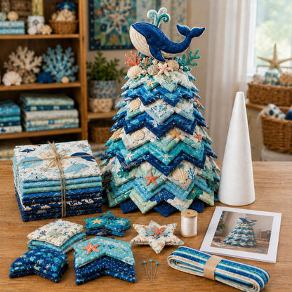 🌊 Ocean Dream Layered Fabric Art Kit – Create Your Own Coastal Decor