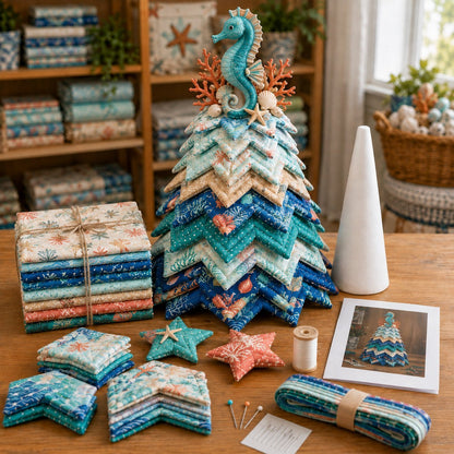 🌊 Ocean Dream Layered Fabric Art Kit – Create Your Own Coastal Decor