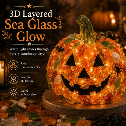 🔥😍 Last Day 49% OFF – 🎃 Beginner-Friendly DIY Lighted Sea Glass Halloween Character Kit Collection💕