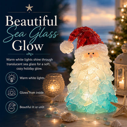 ⏳ Last Day 49% OFF – 🎅 Beginner-Friendly DIY Lighted Sea Glass Santa Christmas Decor Kit 💕
