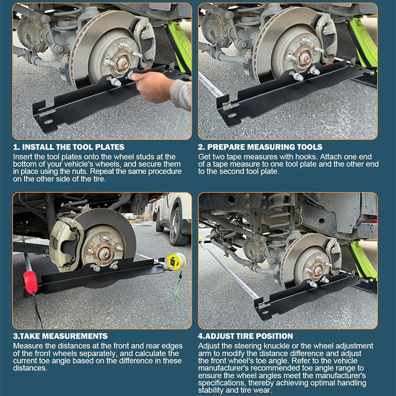 🚗 50% OFF NOW! 📏 Wheel Alignment Tool Plate – Stainless Steel, Anti-Fall Slots & Universal Fit – For Precise Toe Measurements ⚙️