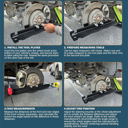 🚗 50% OFF NOW! 📏 Wheel Alignment Tool Plate – Stainless Steel, Anti-Fall Slots & Universal Fit – For Precise Toe Measurements ⚙️