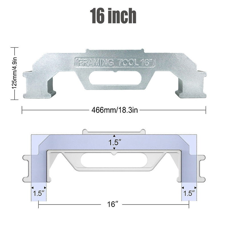 📐 Framing stud layout? Nail it every time — no more measuring twice and still getting it wrong. This aluminum alloy tool locks in 16-inch centers, keeps everything square, and speeds up the whole job. 🔧