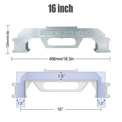 📐 Framing stud layout? Nail it every time — no more measuring twice and still getting it wrong. This aluminum alloy tool locks in 16-inch centers, keeps everything square, and speeds up the whole job. 🔧