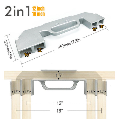 📐 Framing stud layout? Nail it every time — no more measuring twice and still getting it wrong. This aluminum alloy tool locks in 16-inch centers, keeps everything square, and speeds up the whole job. 🔧