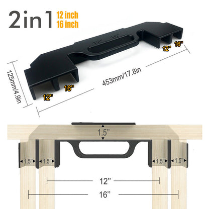 📐 Framing stud layout? Nail it every time — no more measuring twice and still getting it wrong. This aluminum alloy tool locks in 16-inch centers, keeps everything square, and speeds up the whole job. 🔧