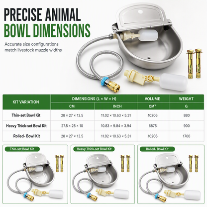 🐄 Automatic 304 Stainless Steel Drinking Bowl with Float and Drain Hole for Cattle Horses Sheep and Dogs 🤖