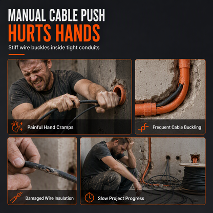 🔥 HOT SALE 50% OFF 🔌 Electrician Wire Threader Kit — Drill-Powered, Tension Control, Fast Wiring