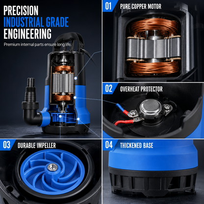 ⏳🔥LIMITED-TIME 50% OFF! ⏰450W 750W Electric Submersible Clean Water Pump for Garden Irrigation and Drainage